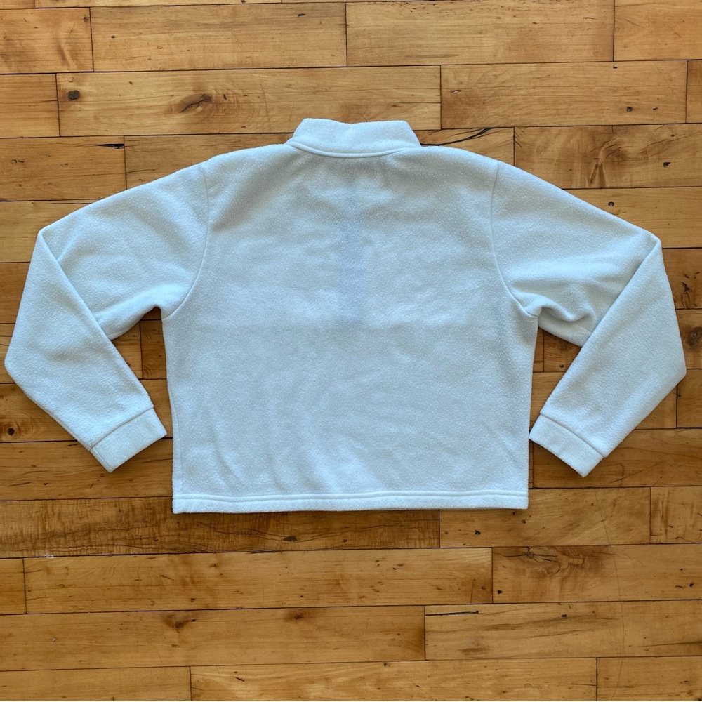 🤍 Cute Women's White Quarter-Zip Fleece Pullover - Size Medium - Picture 2 of 3